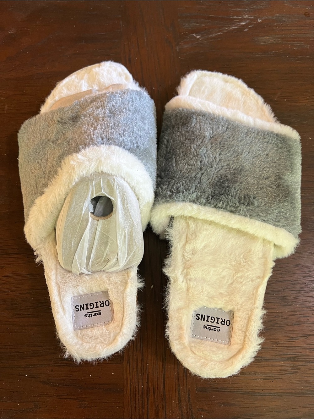Earth Origins Women's Orono Olli Slide Sandals Faux Fur Arch Support 10